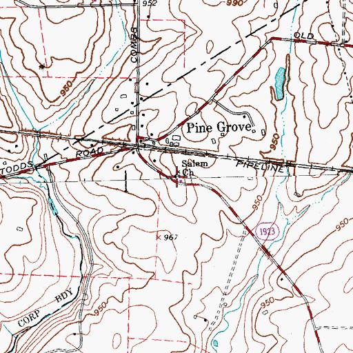 Topographic Map of Salem Church, KY