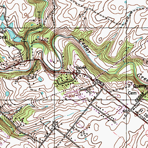 Topographic Map of Salem Church Of Christ, KY