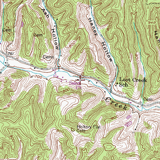 Topographic Map of Salem Church, KY
