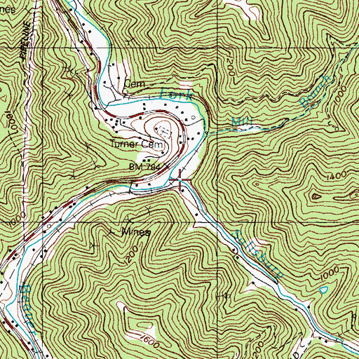 Topographic Map of Salisbury Branch, KY
