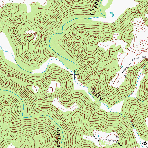 Topographic Map of Sally Branch, KY