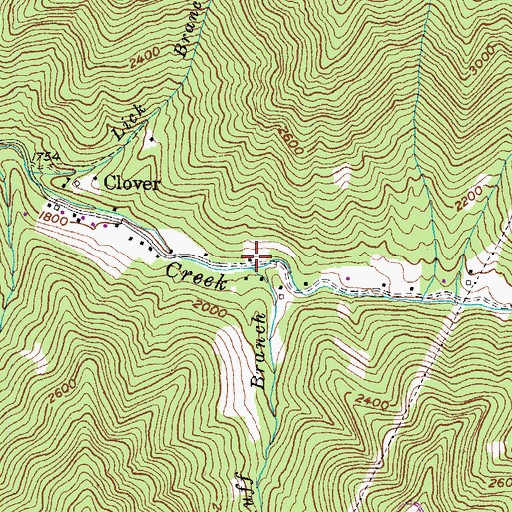 Topographic Map of Sally Huff Branch, KY