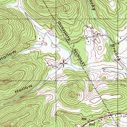 Topographic Map of Sally Turpin Hollow, KY