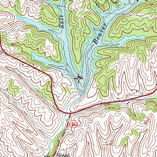 Topographic Map of Salt Lick, KY