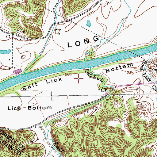 Topographic Map of Salt Lick Bottom, KY
