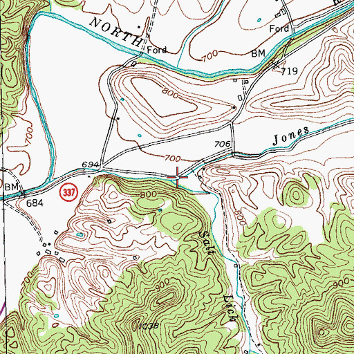 Topographic Map of Salt Lick Branch, KY