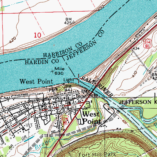 Topographic Map of Salt River, KY