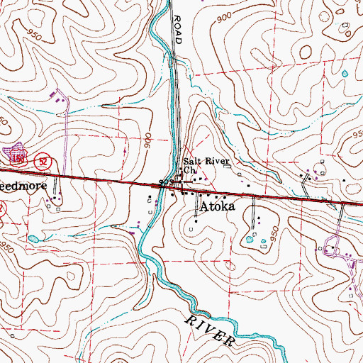 Topographic Map of Salt River Baptist Church, KY