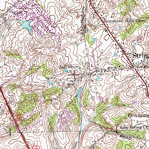 Topographic Map of Salt River Church, KY
