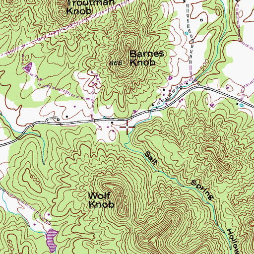 Topographic Map of Salt Spring Hollow, KY