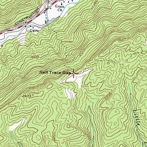 Topographic Map of Salt Trace Gap, KY