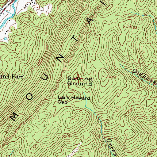 Topographic Map of Salting Ground, KY
