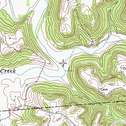 Topographic Map of Saltsman Branch, KY