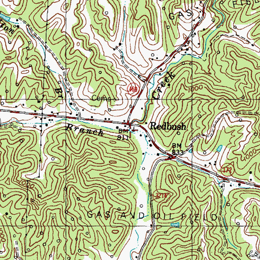 Topographic Map of Salyer Branch, KY