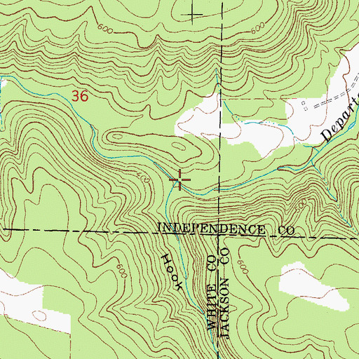 Topographic Map of Hook Hollow, AR