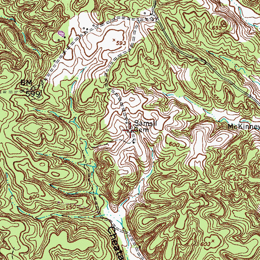 Topographic Map of Samsil Cemetery, KY