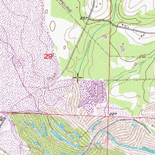 Topographic Map of Hooker Branch, AR