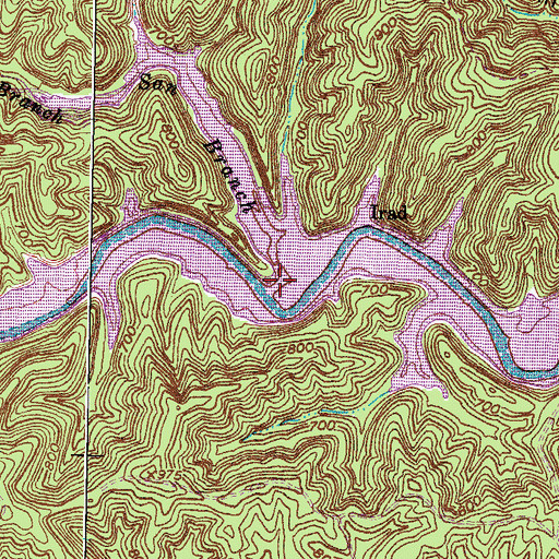 Topographic Map of San Branch, KY