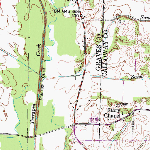 Topographic Map of Sand Fork Creek, KY