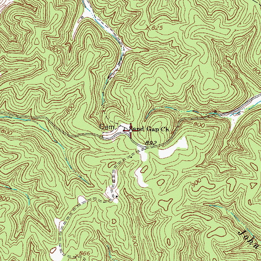 Topographic Map of Sand Gap Church, KY