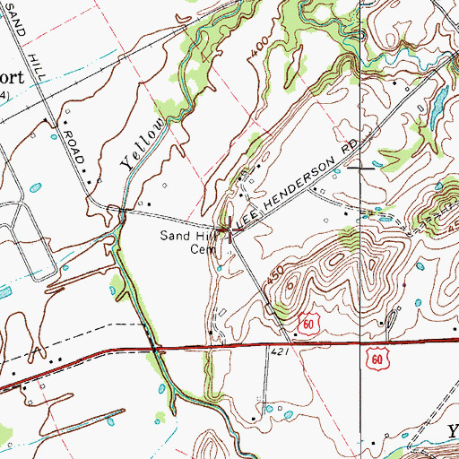Topographic Map of Sand Hill Cemetery, KY