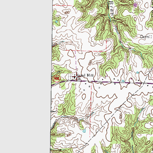 Topographic Map of Sand Hill Church, KY