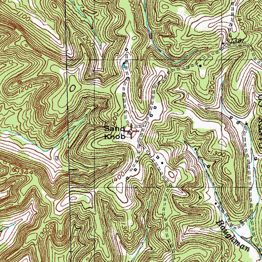 Topographic Map of Sand Knob, KY