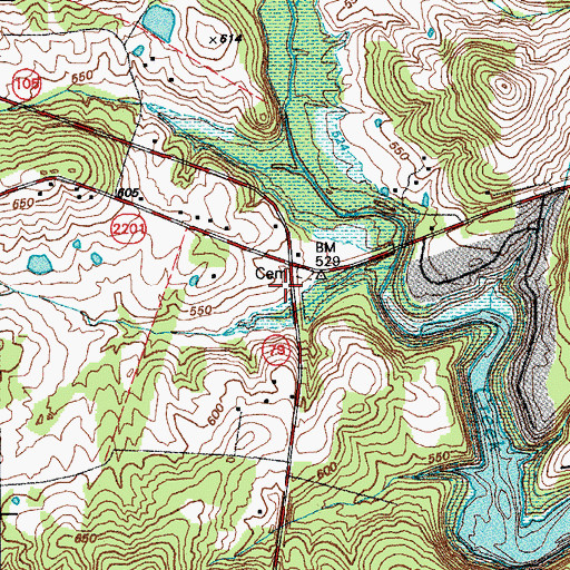 Topographic Map of Sand Knob Church, KY