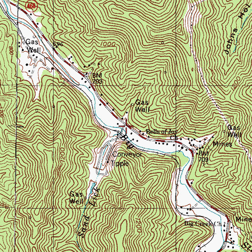 Topographic Map of Sand Lick, KY