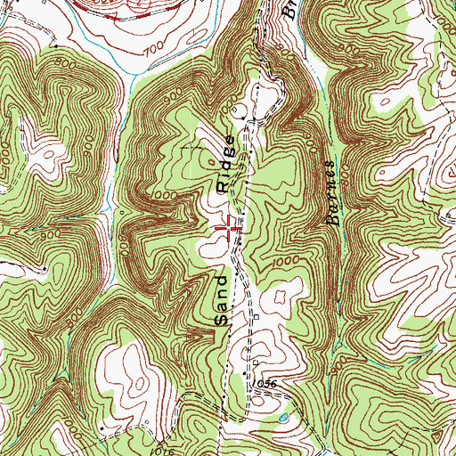 Topographic Map of Sand Ridge, KY