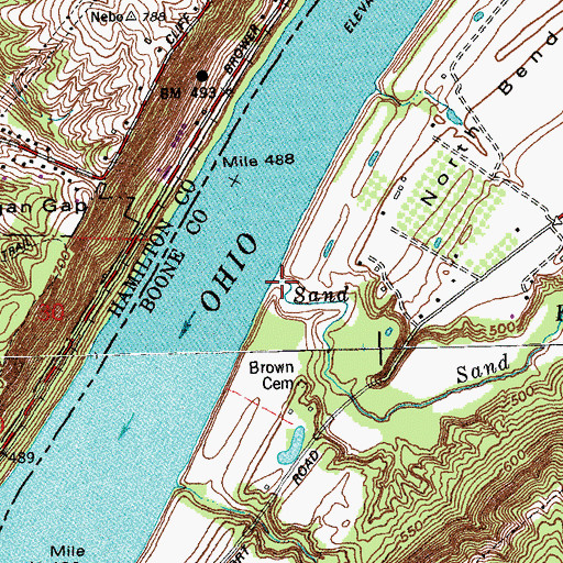 Topographic Map of Sand Run, KY