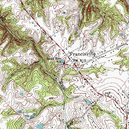 Topographic Map of Sand Run Baptist Church, KY