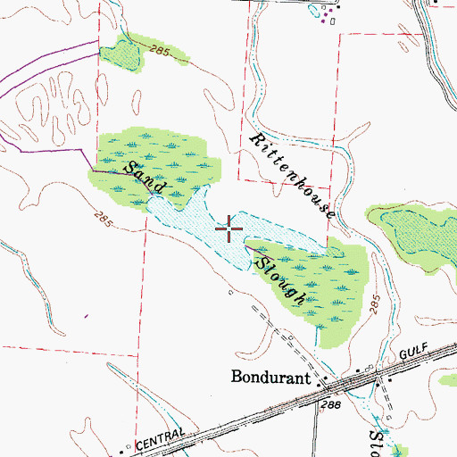Topographic Map of Sand Slough, KY