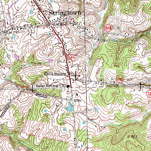 Topographic Map of Sand Spring School, KY