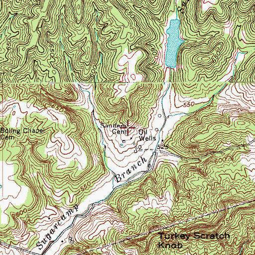 Topographic Map of Sanders Cemetery, KY