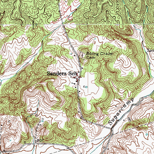Topographic Map of Sanders School, KY