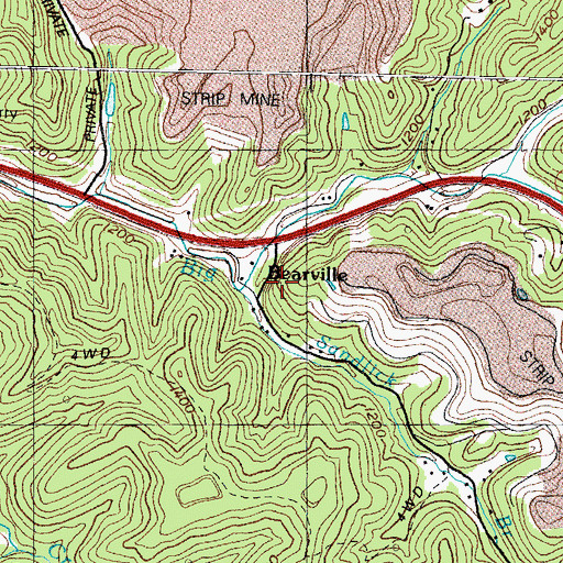 Topographic Map of Sandlick Branch, KY