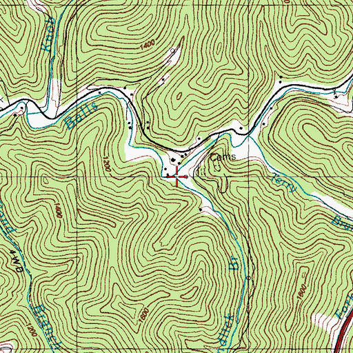 Topographic Map of Sandlick Branch, KY