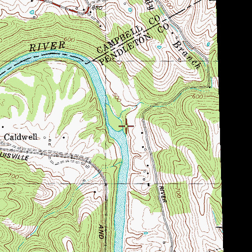 Topographic Map of Sandy Branch, KY