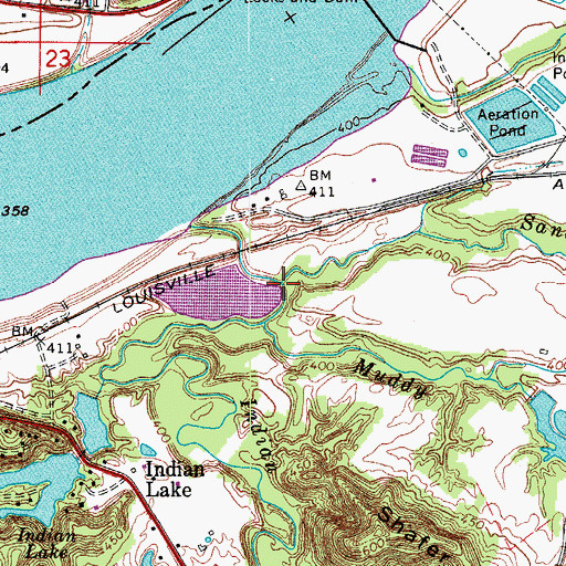 Topographic Map of Sandy Branch, KY