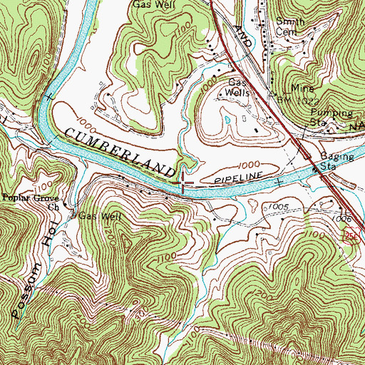 Topographic Map of Sandy Branch, KY