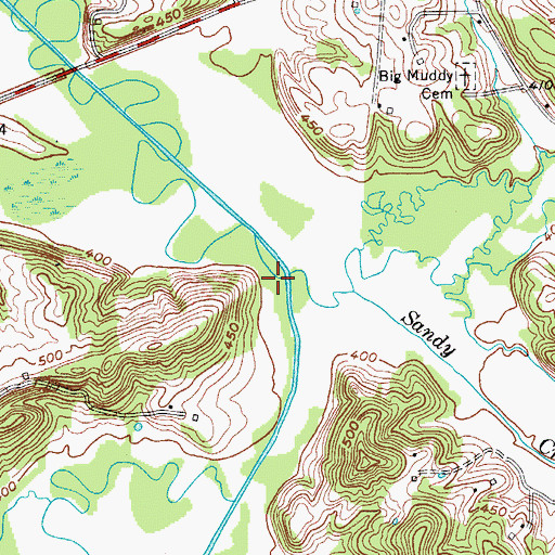Topographic Map of Sandy Creek, KY