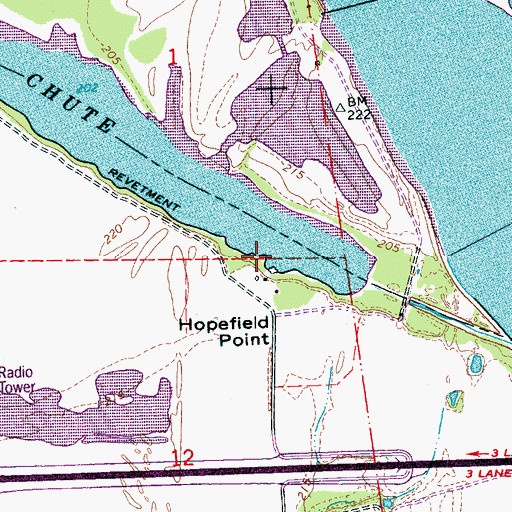 Topographic Map of Hopefield Point, AR