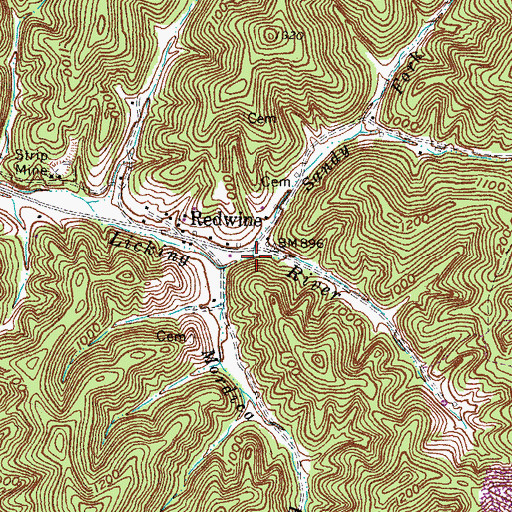 Topographic Map of Sandy Fork, KY