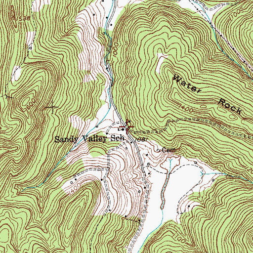 Topographic Map of Sandy Valley School, KY