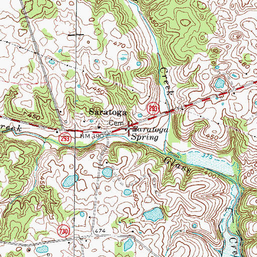 Topographic Map of Saratoga Spring, KY
