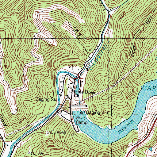 Topographic Map of Sassafras Creek, KY