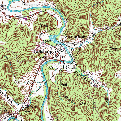 Topographic Map of Savage Branch, KY