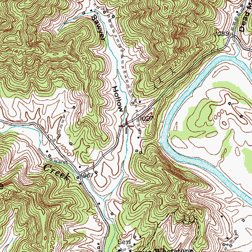 Topographic Map of Sawyer Hollow, KY