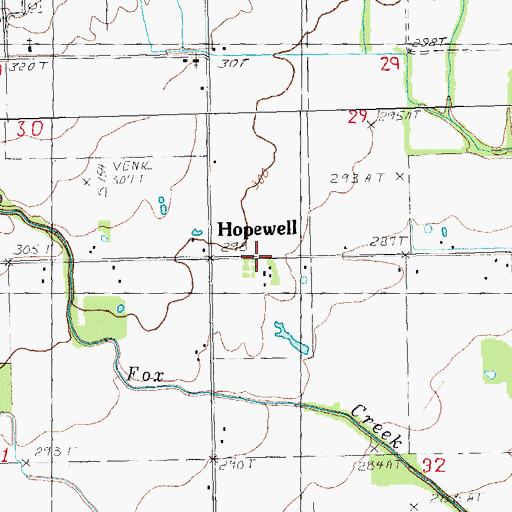 Topographic Map of Hopewell, AR